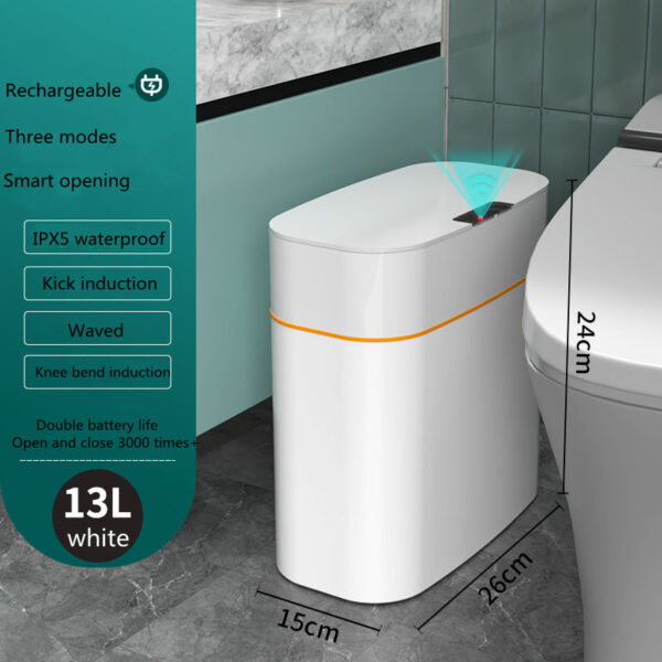 Smart Trash Can With Lid For Bedroom And Living Room Kitchen Storage Box Trash Can Induction Small Car Box Automatic Smart Dustbin Smart Trash Bin - Image 8