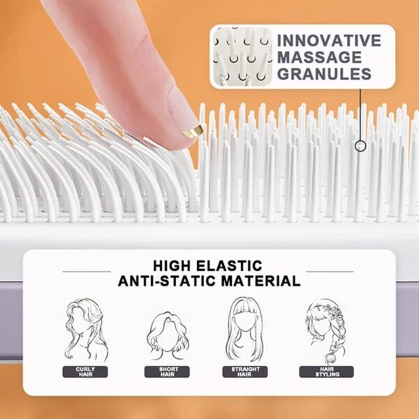 4 In 1 Self Cleaning Hair Brush New Self-Cleaning Anti-Static Massage Comb Scalable Rotate Lifting Self Cleaning Hairbrush - Image 10