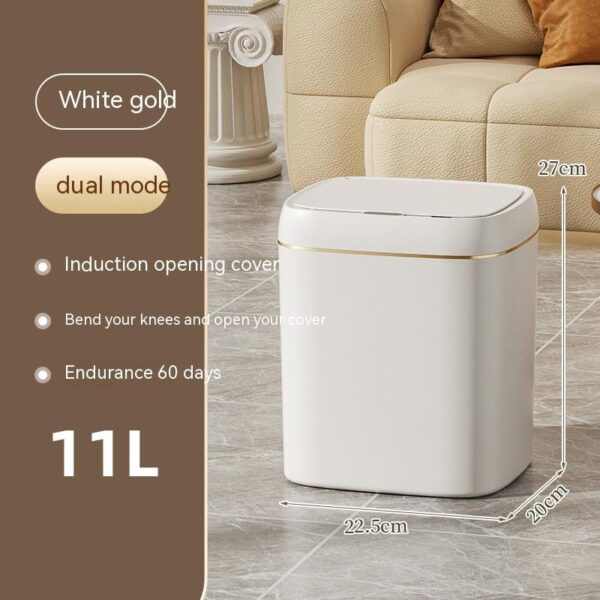 Smart Trash Can With Lid For Bedroom And Living Room Kitchen Storage Box Trash Can Induction Small Car Box Automatic Smart Dustbin Smart Trash Bin - Image 7