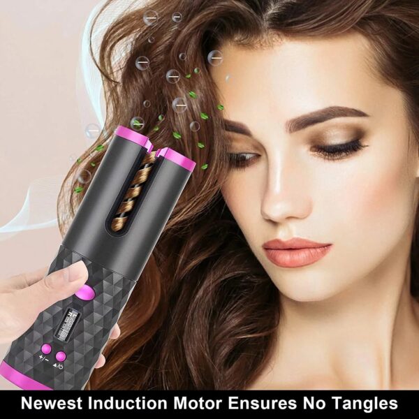 Portable Automatic Hair Curler, Ceramic Rotating Wireless Auto Curling Iron Wand, Portable USB Rechargeable Spin Curler For Hair Styling - Image 8