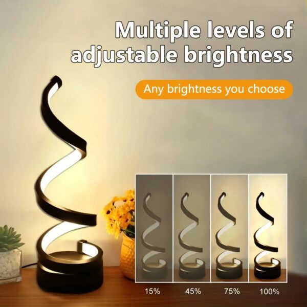 USB Plug In Creative Spiral LED Night Light Dimmable 3 Colors Adjustable For Living Room Office Desk Table Bedroom Bedside Decor - Image 4