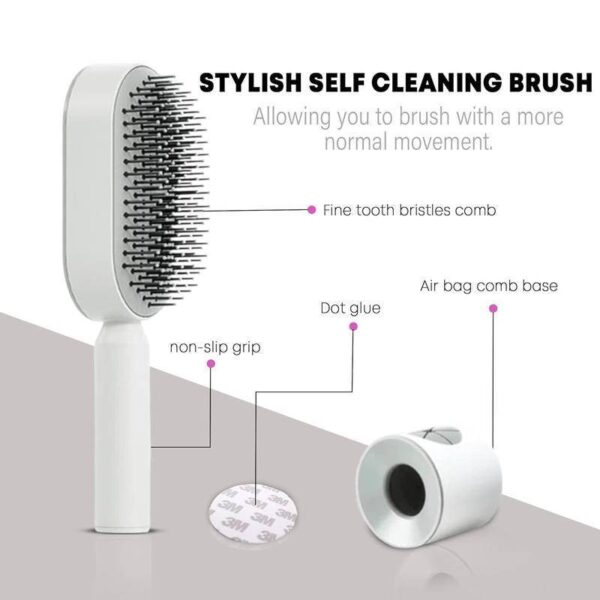 Comb Self-Cleaning Hair Brush, 3D Air CushionMassage Brush Air Bag Massage - Image 2