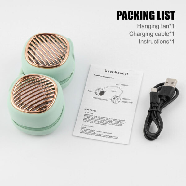 Portable Hanging Neck Fan 5 Speed Wearable Personal Fan Air Cooler Rechargeable - Image 8