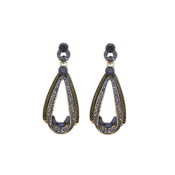 Retro Diamond Irregular Water Drop S925 Silver Stud Earrings - Image 3