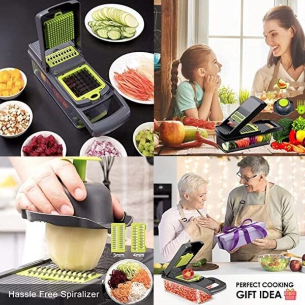 15 In 1 Vegetable Chopper, Salad Fruit Vegetable Food Chopper Slicer Peeler - Image 9