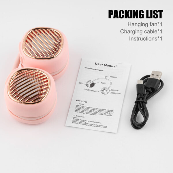 Portable Hanging Neck Fan 5 Speed Wearable Personal Fan Air Cooler Rechargeable - Image 6