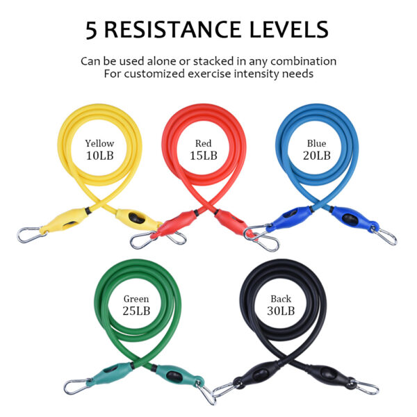 Resistant Band Set, 10pcs Anti Snap Exercise Tubes and Latex Bands for Fitness Training - Image 7