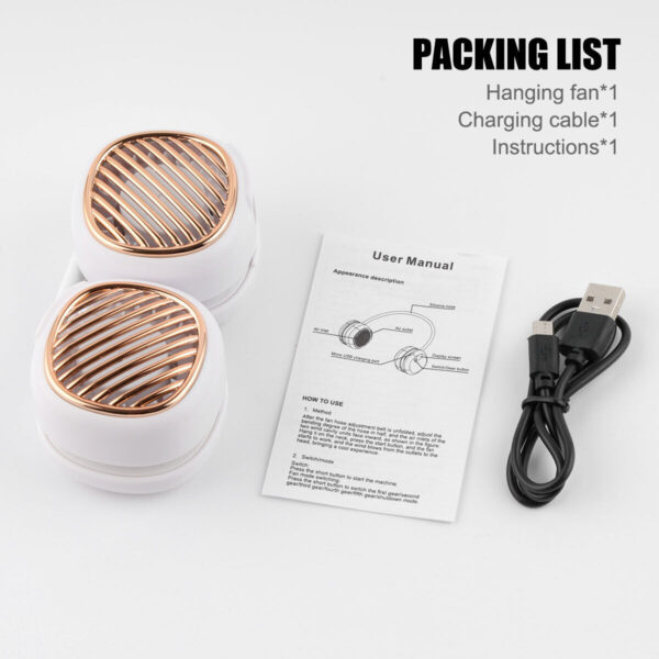 Portable Hanging Neck Fan 5 Speed Wearable Personal Fan Air Cooler Rechargeable - Image 9