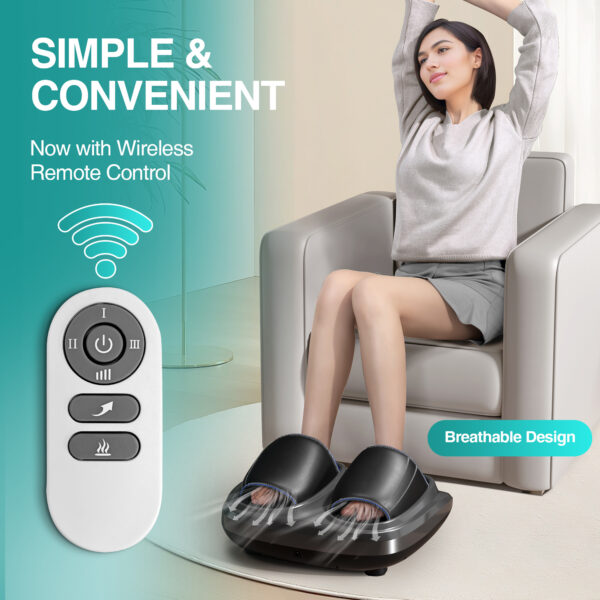 Hot Foot Massager Air Compression Foot Massager Deep Kneading Roll Precise Massage And Heating Function - Image 8