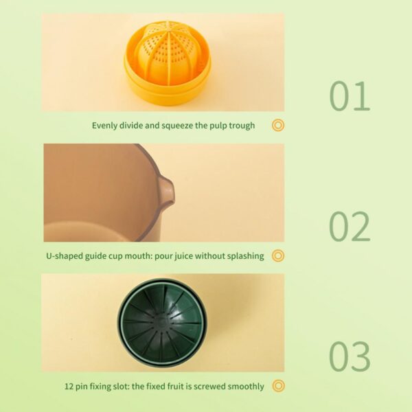 Mini Portable Manual Juicer Citrus Juicer Manual Lemon Squeezer Lime Orange Juicer Homemade DIY Fruit Orange Separating Juicer Fruit Separator Not Splash Semi-Transparent Non-electric Lemon Squeezer - Image 8