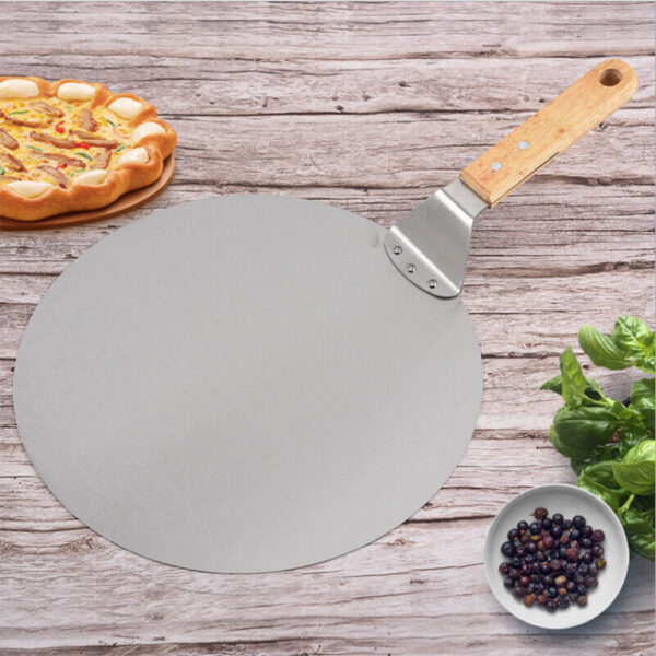12Inch Stainless Steel Pizza Paddle Peel Bakers BBQ Oven Tray Wooden Handle UK - Image 4