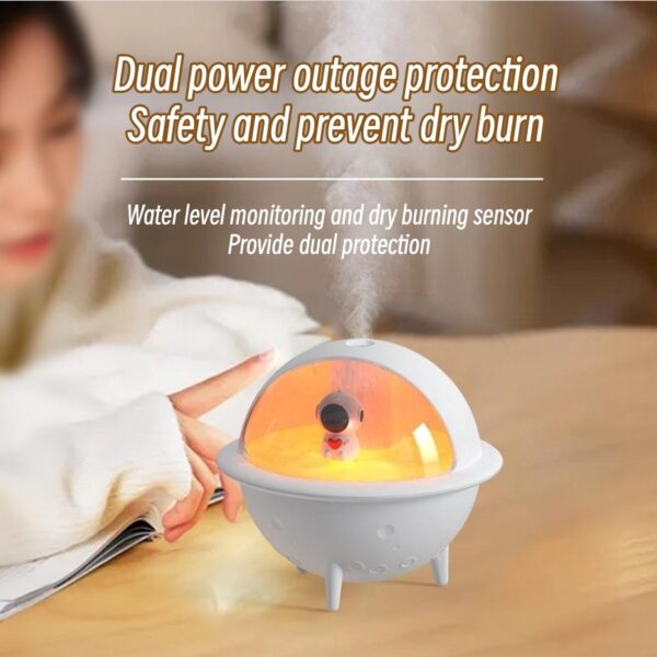Astronaut Humidifier For Bedroom Mini Air Humidifier Space Planet Air Humidifier USB Electric Ultrasonic Cool Water Mist Aroma Diffuser With LED Light For Home Room Mini Humidifier - Image 3