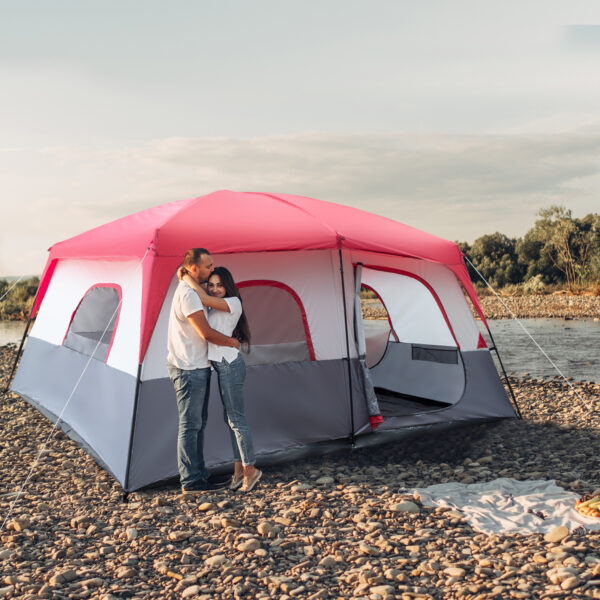 Red And White Camping Tent 430x430x210cm - Image 5