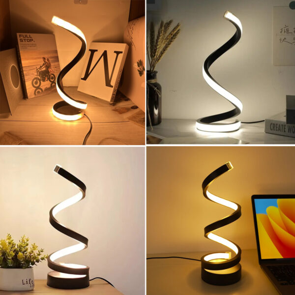 USB Plug In Creative Spiral LED Night Light Dimmable 3 Colors Adjustable For Living Room Office Desk Table Bedroom Bedside Decor - Image 7