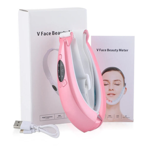 Facial V Lifting Vibration Massager LED Photon Therapy Facial Lifting Device Double Chin V Face Shaped Cheek Lift Belt Machine - Image 6