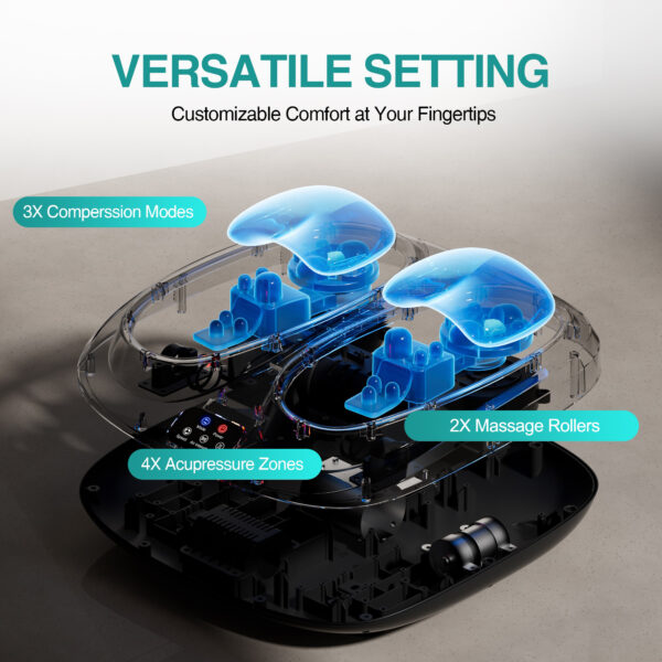 Hot Foot Massager Air Compression Foot Massager Deep Kneading Roll Precise Massage And Heating Function - Image 7