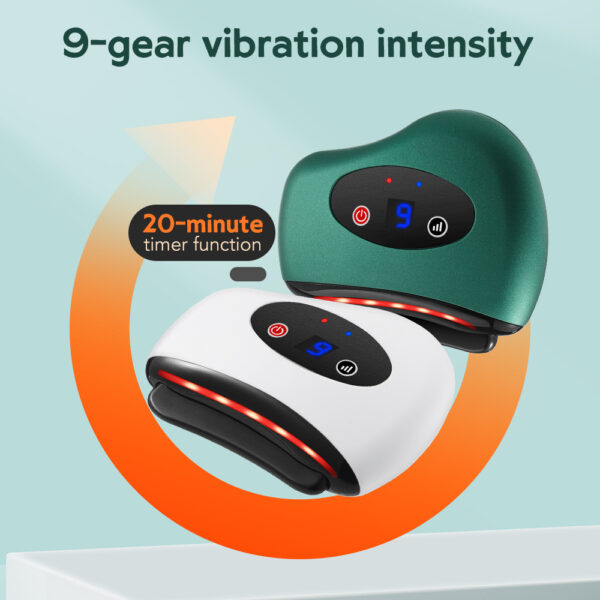 Eletric Bianstone Gua Sha Board Tools Hot Compress Heating Vibration Back Facial Massager Meridian Lymphatic Drainage Scraping Heating Vibration Scraping Neck Face Skin Lifting Removal Wrinkle Tool - Image 2