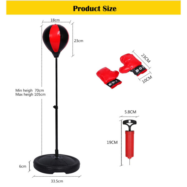 Adjustable Height Kids Punching Ball Bag Speed Boxing Sports Set Fighting Game With Gloves - Image 8