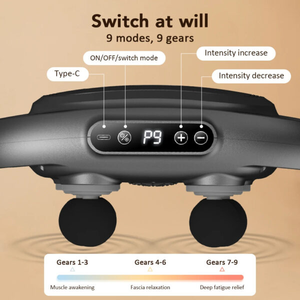 6 Heads Fascia Gun Full Body Massage High-frequency Vibration Deep Massage Device For Shoulder Waist Back Leg Body Muscle Relax - Image 7