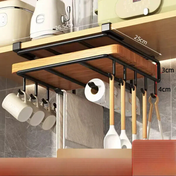 Under Shelf Storage Rack Home Kitchen Hanging Cabinet Cutting Board Organizer - Image 4