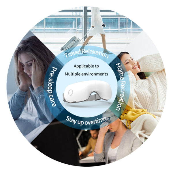 Bluetooth Music Heating Eye Mask Massage Eye Muscles 5 Massage Modes Folding Design - Image 2