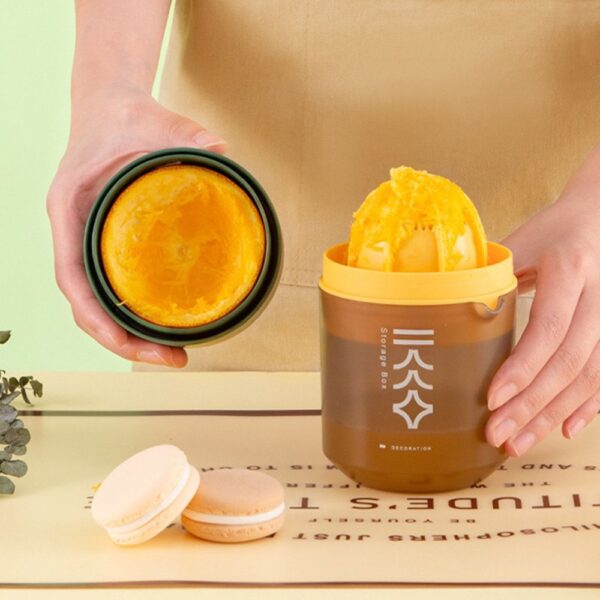 Mini Portable Manual Juicer Citrus Juicer Manual Lemon Squeezer Lime Orange Juicer Homemade DIY Fruit Orange Separating Juicer Fruit Separator Not Splash Semi-Transparent Non-electric Lemon Squeezer - Image 3