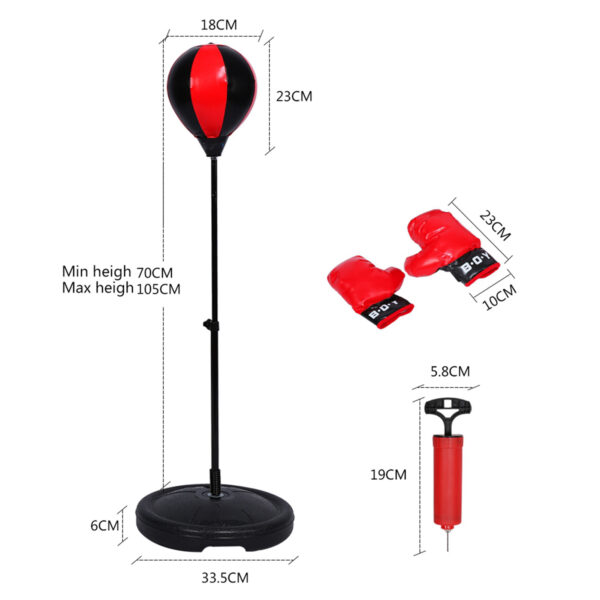 Adjustable Height Kids Punching Ball Bag Speed Boxing Sports Set Fighting Game With Gloves - Image 4