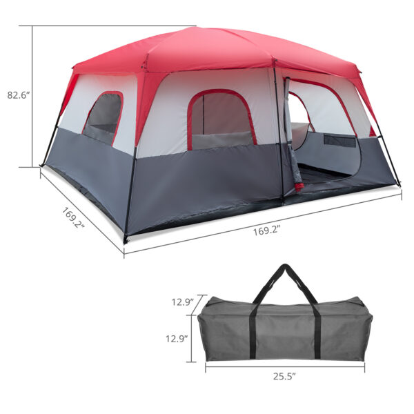 Red And White Camping Tent 430x430x210cm - Image 3