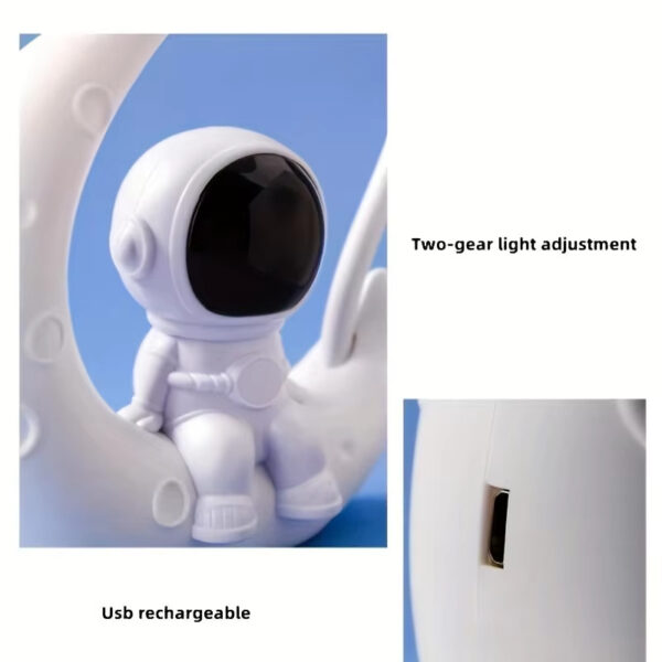 Creative Moon Astronaut Nightlight, LED Small Desk Lamp For Bedroom Decoration, Christmas Gift Modern Desk Lamp For Bedroom Decor, Ideal Christmas Gift - Image 2