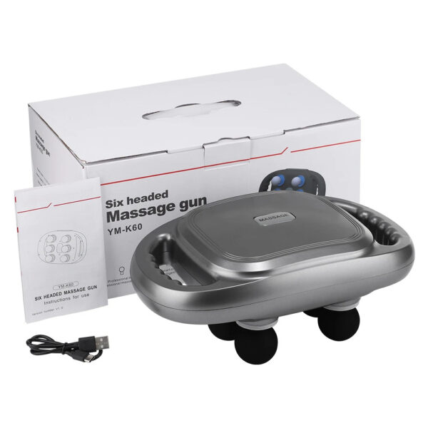 6 Heads Fascia Gun Full Body Massage High-frequency Vibration Deep Massage Device For Shoulder Waist Back Leg Body Muscle Relax - Image 6