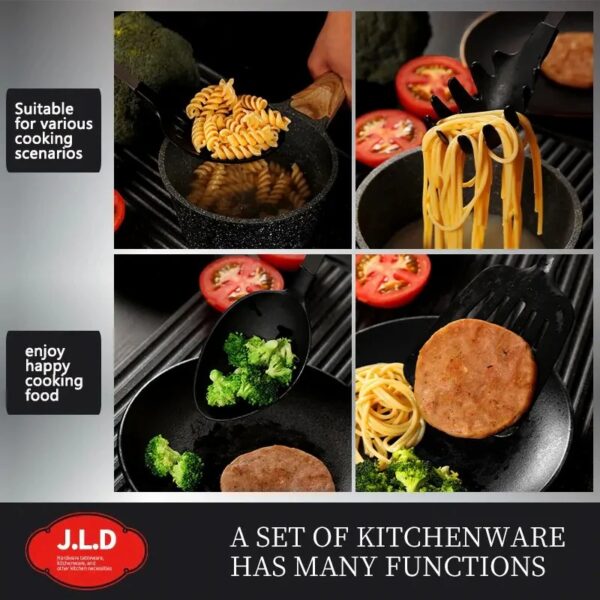 Cooking Utensil Set Premium 5 Piece Kitchen Utensil Set - Stainless Steel Handle And Nylon Faucet, Non-Stick, Heat Resistant, For Home, Kitchen Gift - Image 6