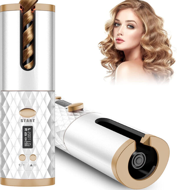 Portable Automatic Hair Curler, Ceramic Rotating Wireless Auto Curling Iron Wand, Portable USB Rechargeable Spin Curler For Hair Styling - Image 9