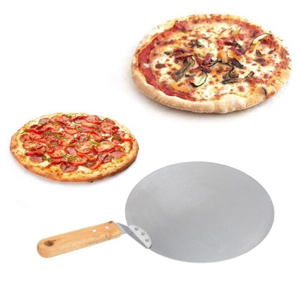 12Inch Stainless Steel Pizza Paddle Peel Bakers BBQ Oven Tray Wooden Handle UK - Image 3