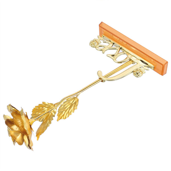 24K Gold Foil Flower Artificial Rose Valentine Day Romantic Gift for Home Table Decor(Golden) - Image 4