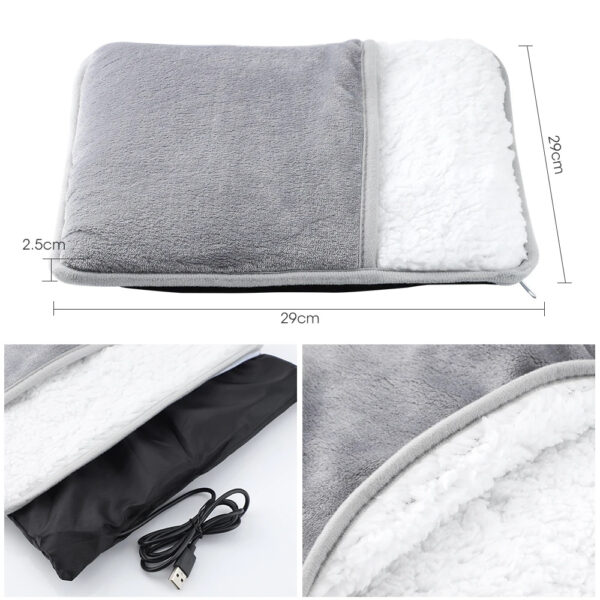 Winter Electric Foot Heating Pad USB Charging Soft Plush Washable Foot Warmer Heater Improve Sleeping Household Foot Warming Mat Electric Foot Warmer With Dual-Sided Heating Elements - Image 7