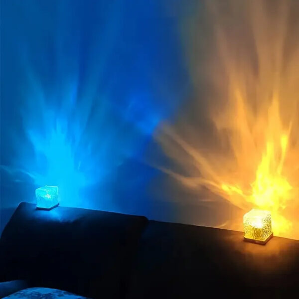 16 Color USB Charging Dynamic Rotating Water Wave Projector Night Glow Flame Crystal Light Living Room Bedroom Decor - Image 3